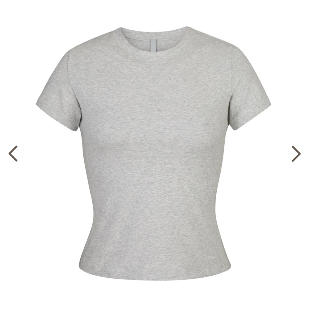 Skims Cotton Jersey Tee in Gray M
